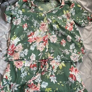 Floral silky PJ set
